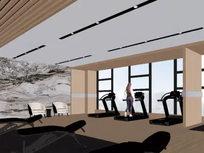 High-end fitness space 3D model