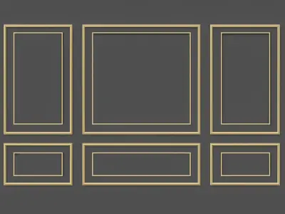 Classic Wall moldings and gypsum cornice 9 3D model