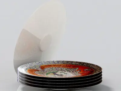 Plate set of plates in style of persia 3D model