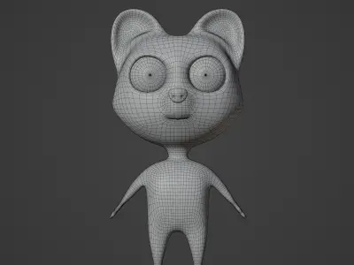 cute cartoon cat 3D model