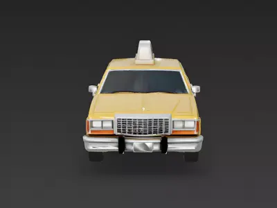 Iconic American Yellow Taxi 3D Model Low-poly 3D model