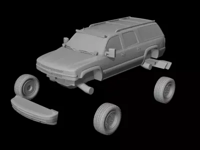 Chevrolet Suburban lifted 2004 3D print model