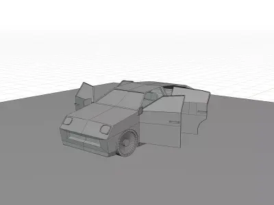 Low-Poly Cartoon car - cartoon style Low-poly 3D model