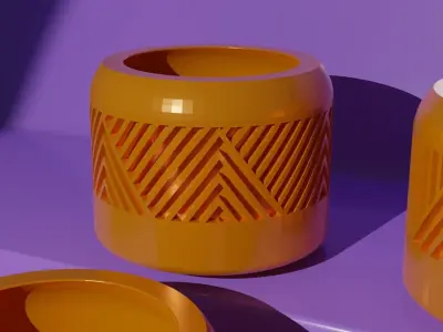 3D Printed Succulents Planters - 6 pieces  3D print model