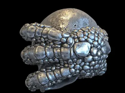 skull Pendant jewelry with claws vol1  3D print model