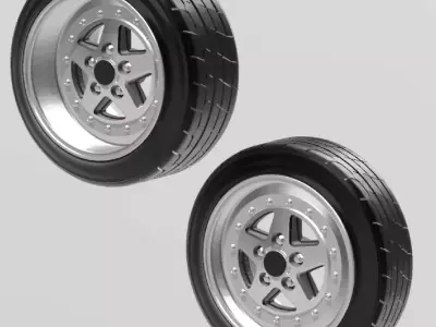 GOTTI WHEELS WITH STRETCHED TIRES IN 2 DIFFERENT SIZES 3D print model
