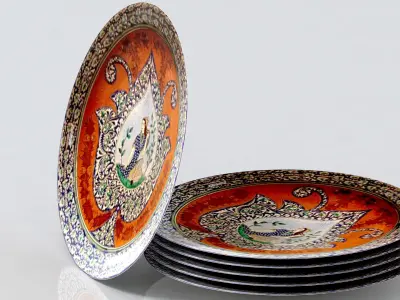 Plate set of plates in style of persia 3D model