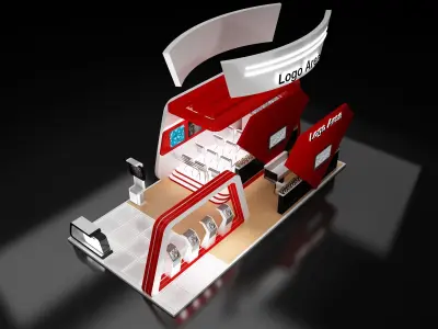 Booth Exhibition Stand a119b 3D model