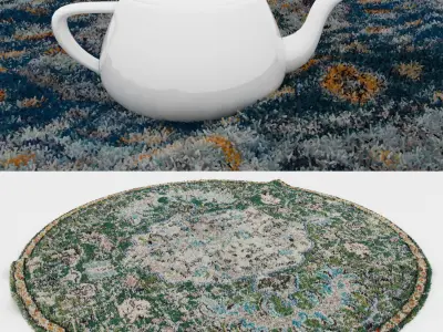 Round Rug Set 116 3D model