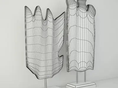 Albesia Wood Carved Decoration 3D model