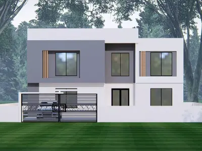 Modern House 3D Model  Contemporary Luxury Home Exterior Design 3D model