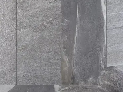 Stone Wall Tiles Santorini Grey 120x270 Set 3 Texture