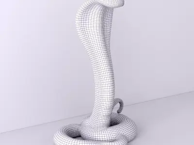 Ceramic King Cobra Snake Sculpture 3D model