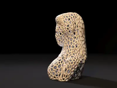 Young woman Voronoi 3D print model