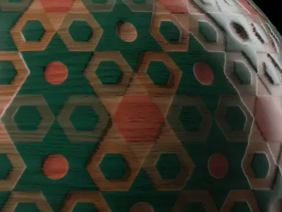 Wood Materials 12- Decorative Wood panel Seamless Pbr 4k Low-poly 3D model