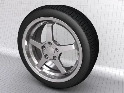 Six Tyre wheel 3D model 3D model