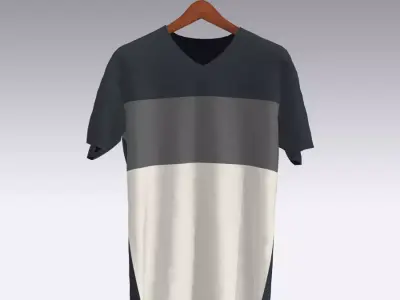 T-shirt v-neck mockup Low-poly 3D model