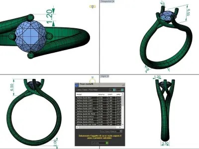 28 solitaire rings 0 75 ct 3D print model