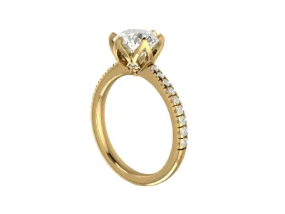 Engagement solitaire ring  3D print model