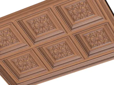 Arabic Oriental Classic Wooden Ceiling  3D model
