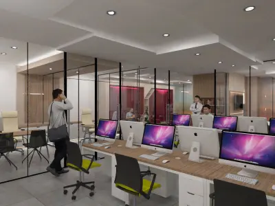 Minimalist Office Interior Design Ready to Render 3D model