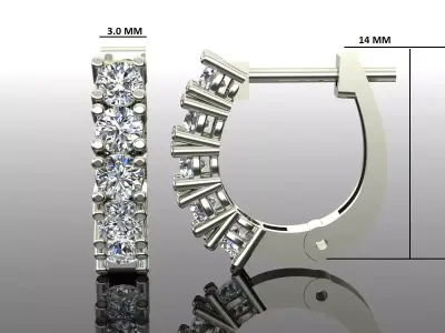 Women Diamond Earrings 3D print model 53