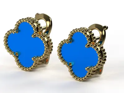 Earrings Vintage Alhambra ORIGINAL 3D print model