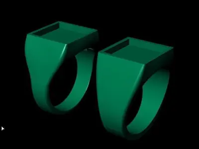 2 types of Classic Square Onyx ring 3D print model