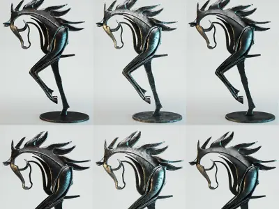 Metal Horse Statue 3D model