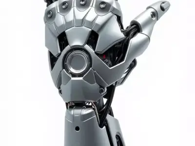 Advanced Robotic Hand Model Pack with Metallic Finish Low-poly 3D model