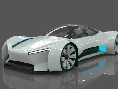 Futuristic Hyper Car Original Design 3D model