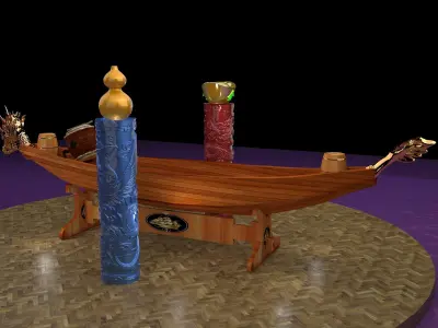 Chinese dragon boat  3D model
