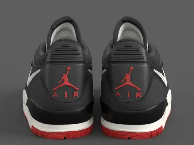 Air Jordan Legacy 312 Low Black University Red  3D model
