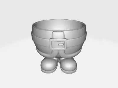 Santa Pants Planter Pot Festive Christmas Holiday Decor 3D print model