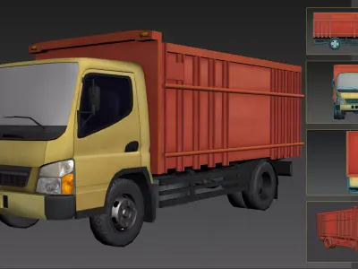 Truck 3d lowpoly design Low-poly 3D model