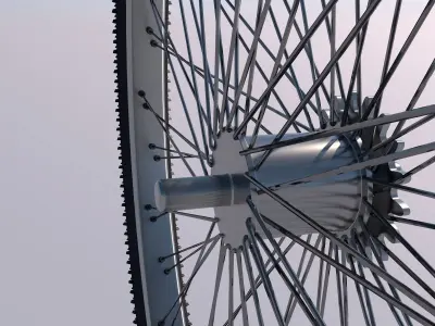 Bicycle wheel with spokes 3D model