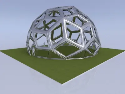 Diamond Pattern geodesic dome like structure 3D model