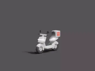 Stylized delivery vehicle electronic scooter 3d model Low-poly 3D model