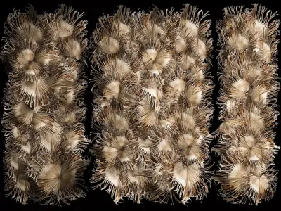 Wall decor made from dry branches of palm leaves 312 3D model