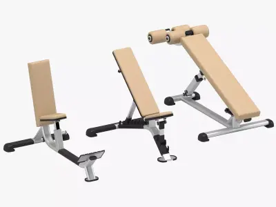 GYM Benches Set 3D model