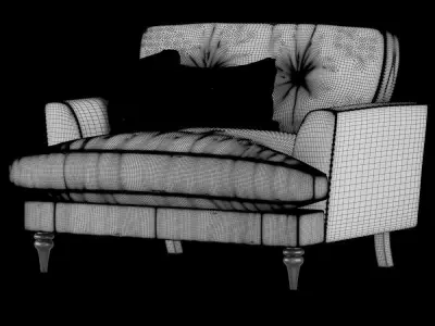 PATTERDALE armchair - coral 3D model
