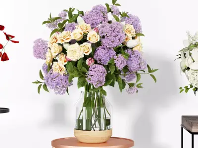 Flower plant set 07 3D model