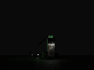 car with fruit hut and builds animation 3D model