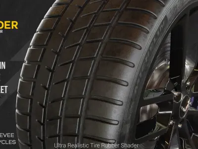 Ultra Realistic Car Tire Shader - Manual video and PDF Tutorial 3D model