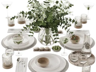 tableware set 25 3D model