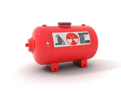 Red Safety Pressure Vessel model pack Low-poly 3D model