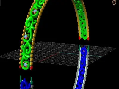 Bangles with stones 3D print model