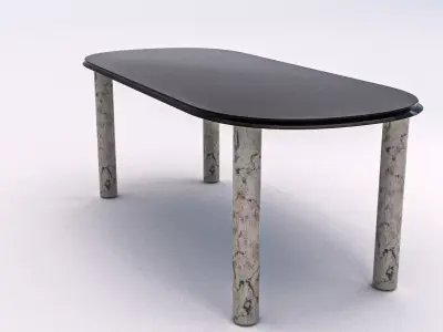 Modern cylindrical pedestal table 3D model