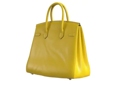 Hermes Birkin Bag Yellow Leather Low-poly 3D model