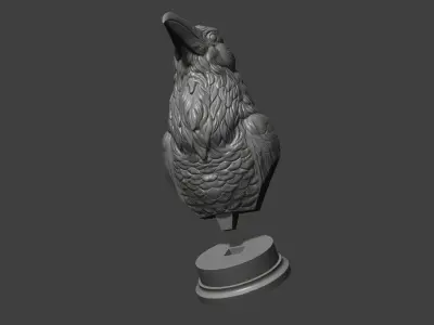 Raven head bust 3D print model